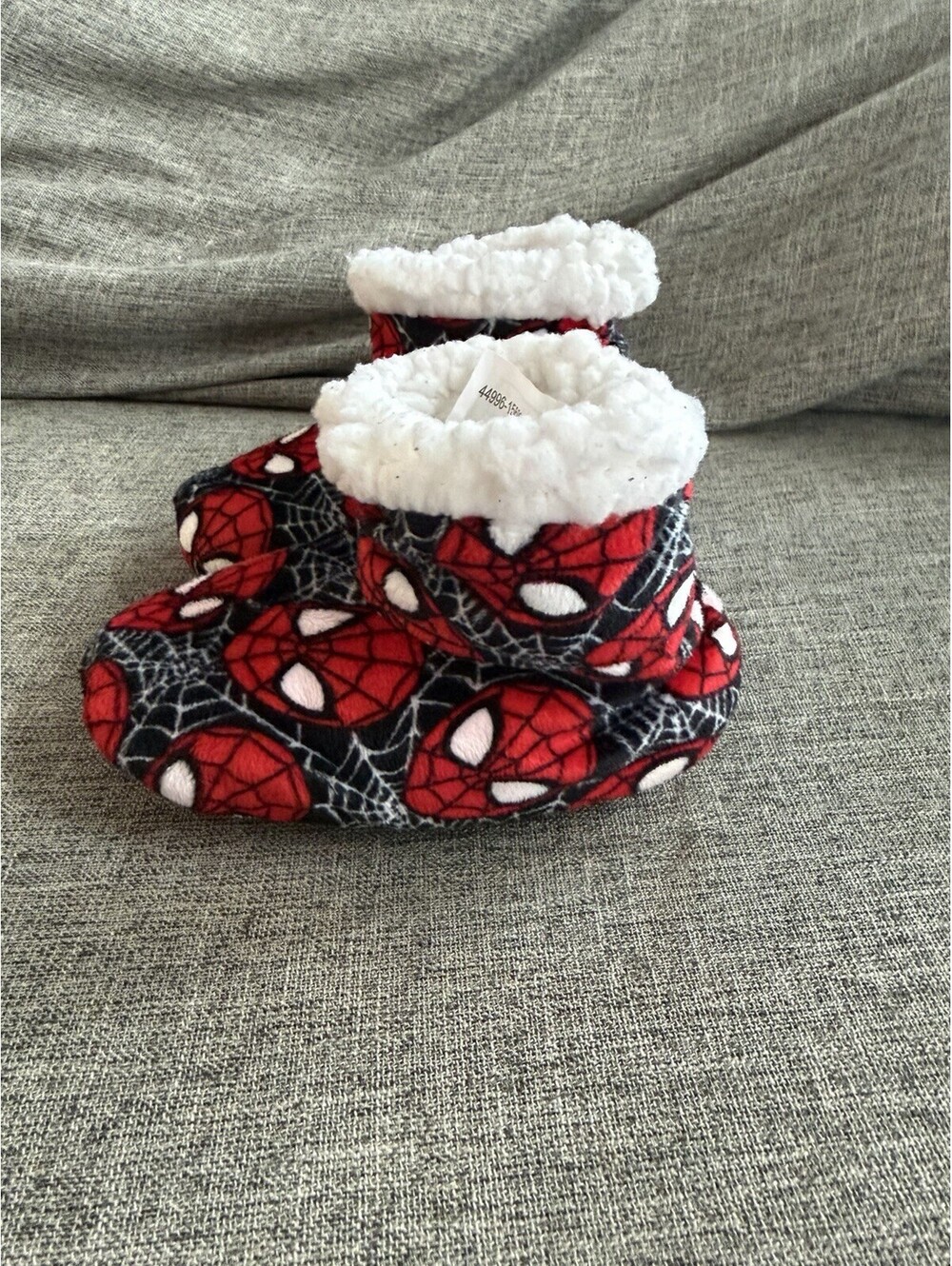 Marvel Spider-Man Toddler Boy Slipper Booties Sherpa 5" Sole No Size Tag